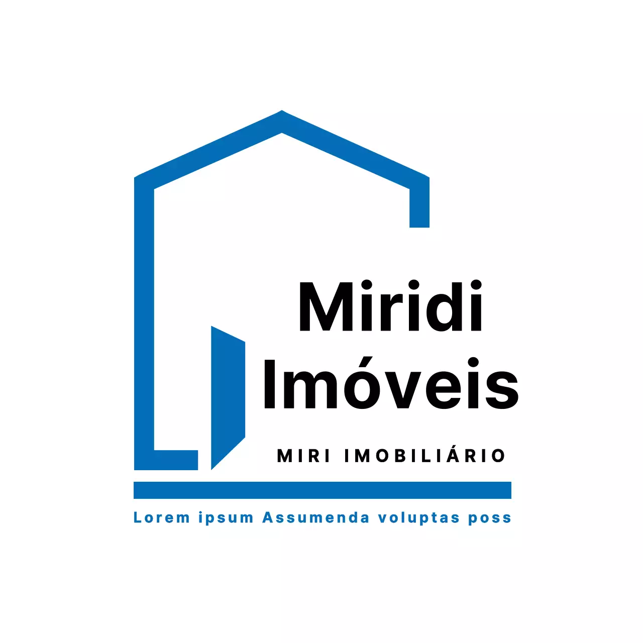 Base para copos com logótipo azul simples do sector imobiliário