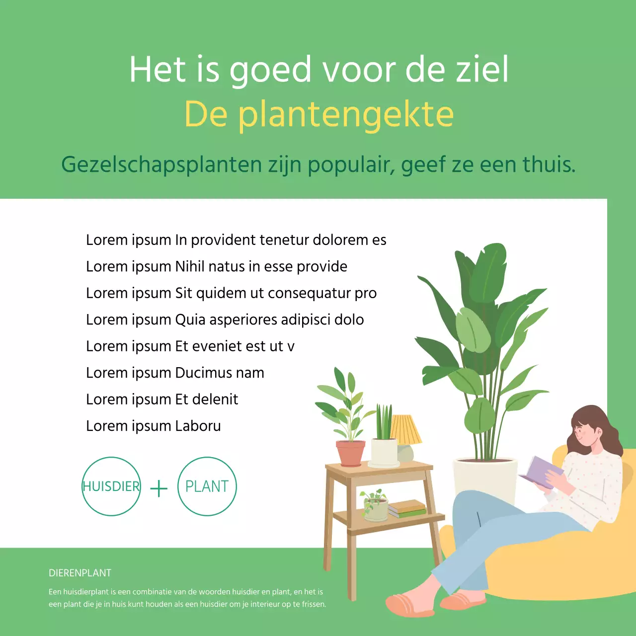 Groen geïllustreerde huisdiereninformatie
