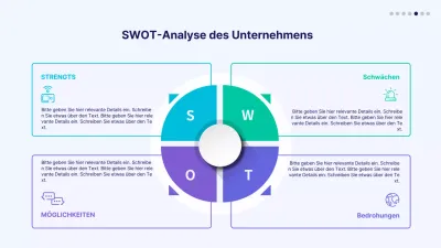Blaues und lila Farbverlaufssymbol SWOT