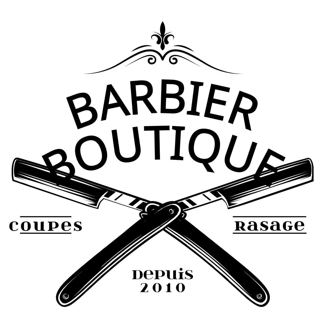 Logotype d'illustration d'un salon de coiffure dans un style simple de rasoir