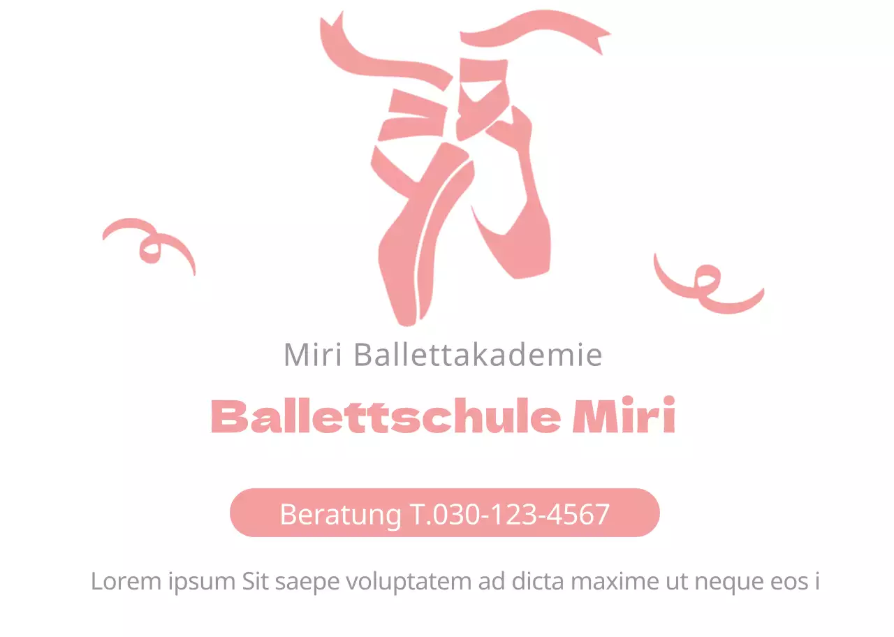 rosa weiß Illustration einfache Werbe Ballettschule
