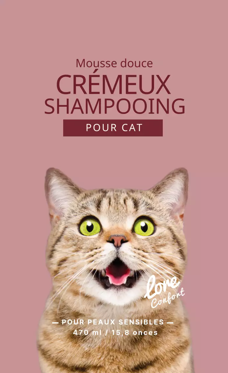 Étiquette pour chat avec photo surlignée en rose