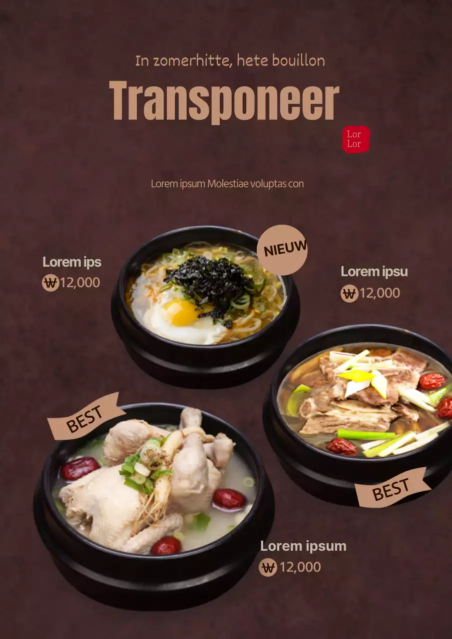 Promoot een eenvoudig massagemenu op een bruine achtergrond