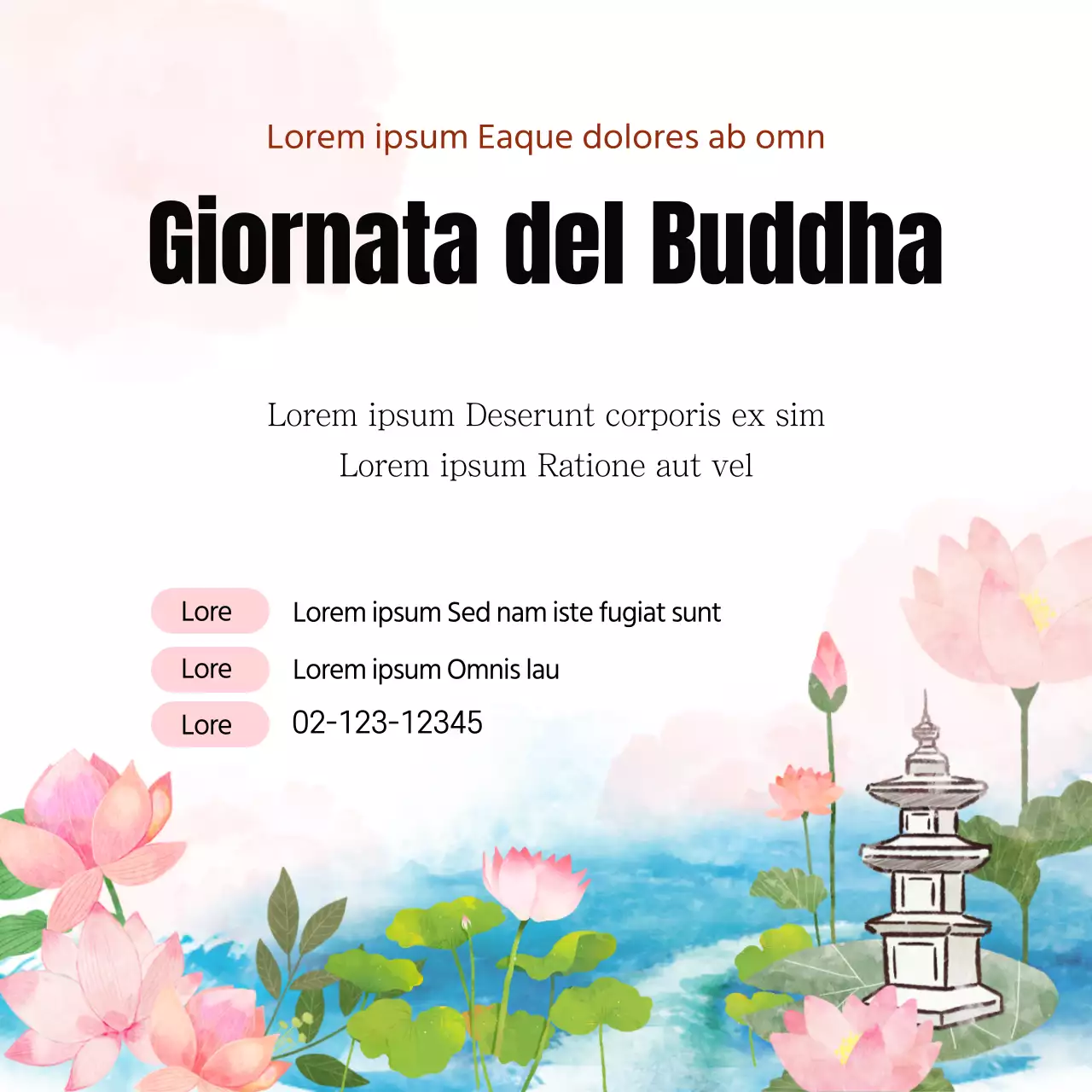 Una guida per una celebrazione pulita del Buddha Day in bianco e rosa