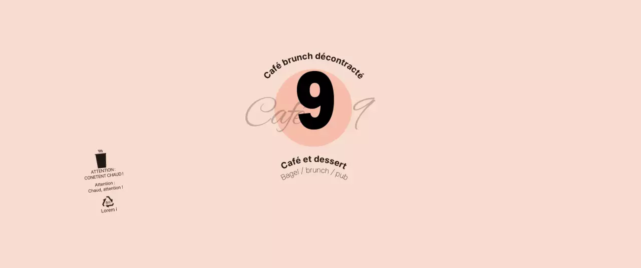 Pour un concept simple et unique de café en rose et noir