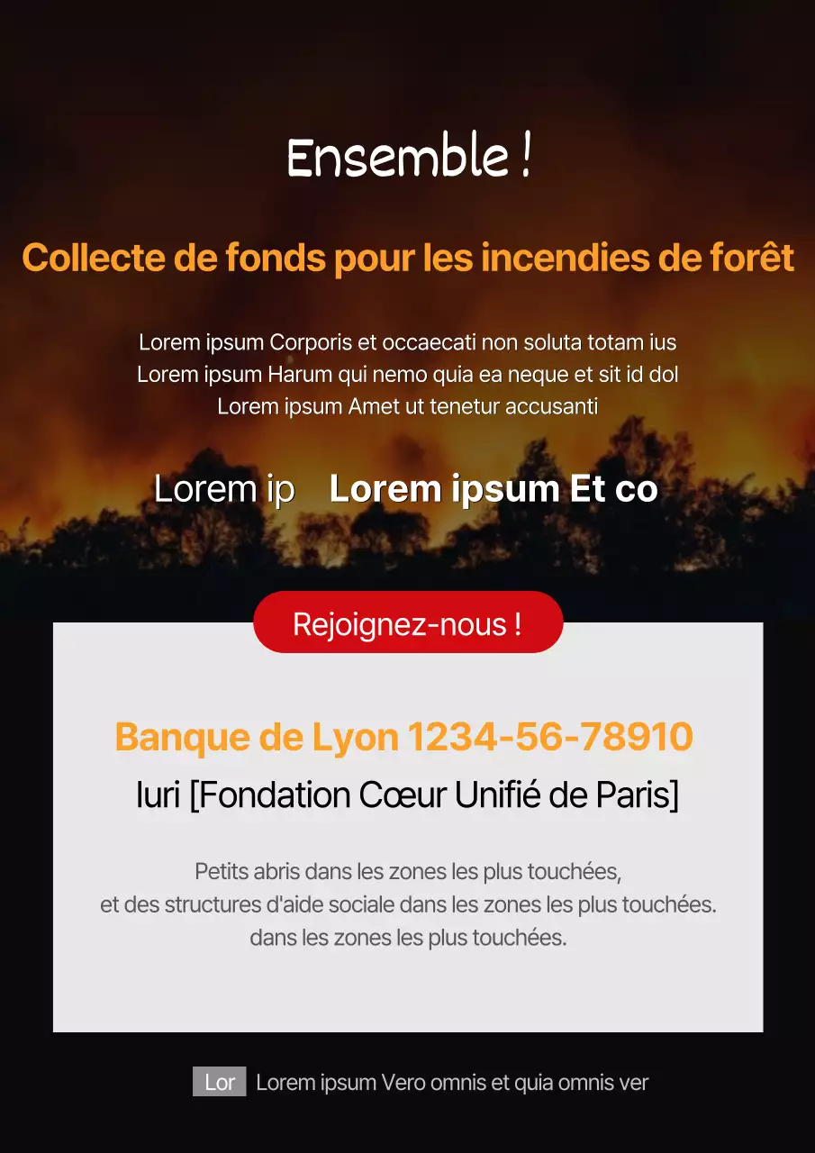 Affiche de collecte de fonds pour les incendies de forêt