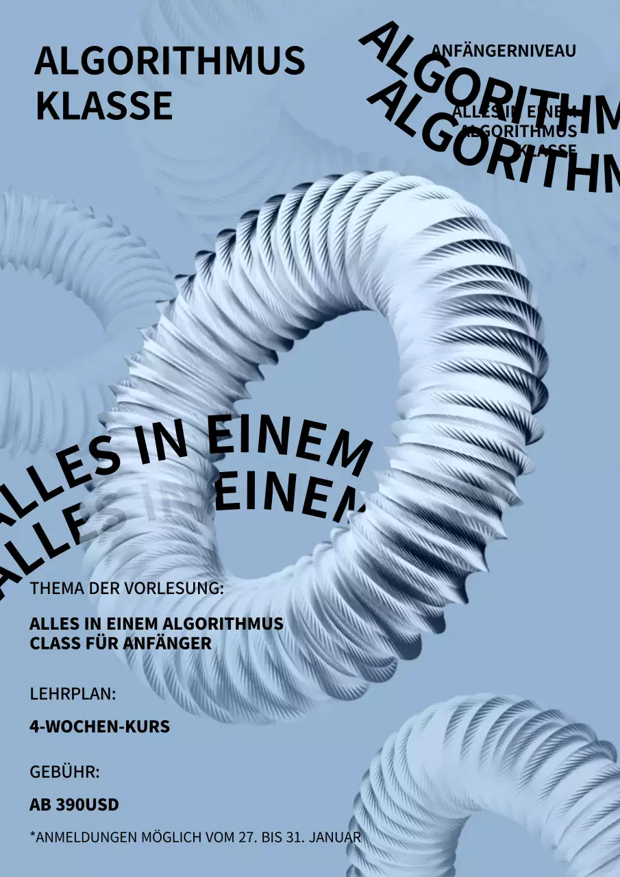 Himmelblau Hintergrund Metall Algorithmic Tutorial für 3D-Ring-Konzept