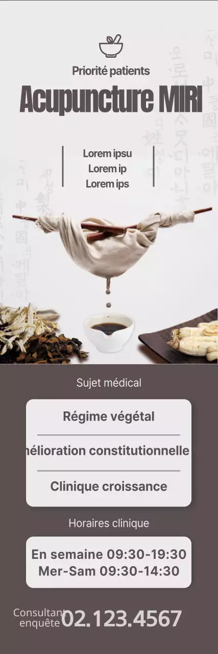 Une clinique orientale au concept simple, en noir et gris pâle.