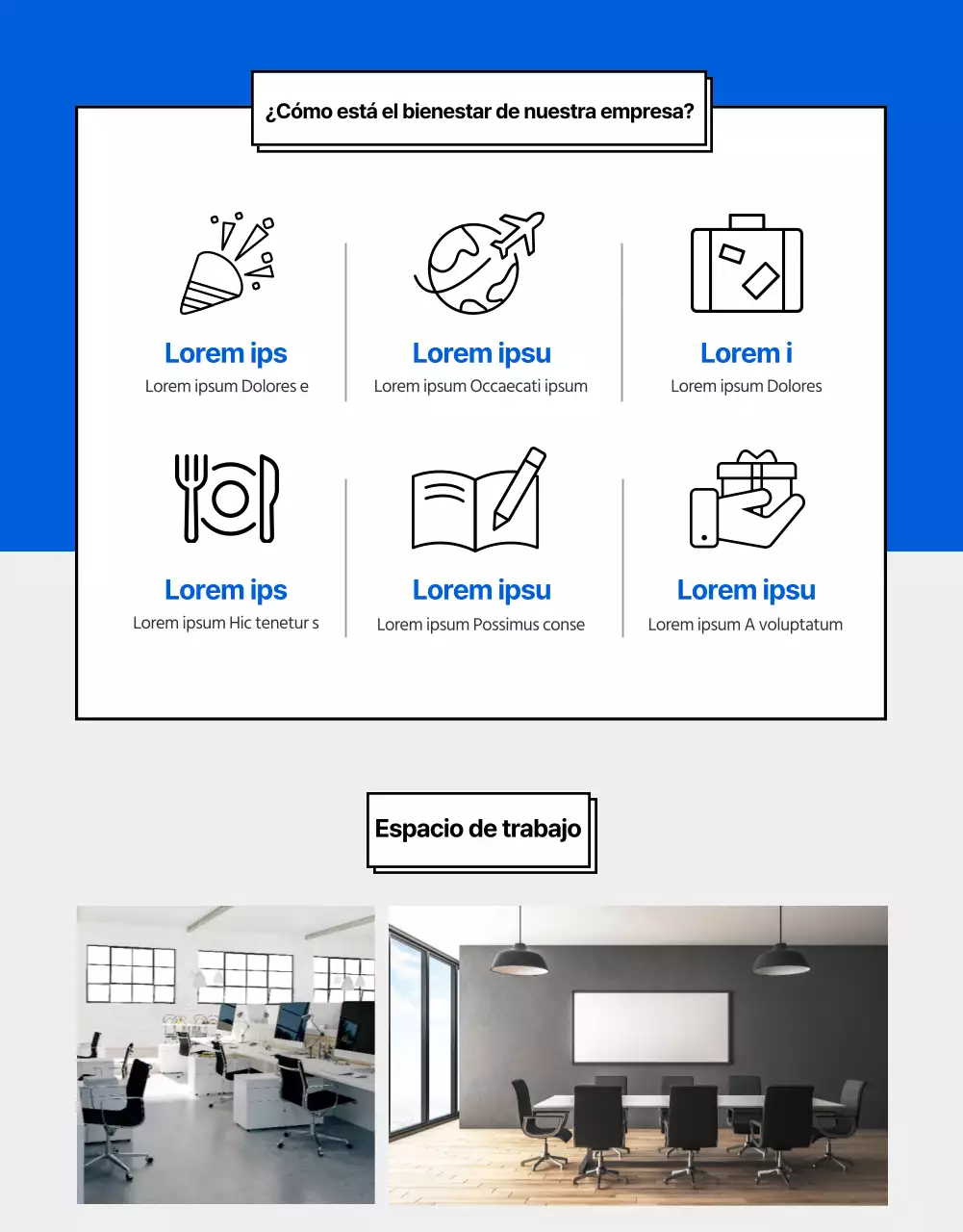 Detalles del trabajo en azul
