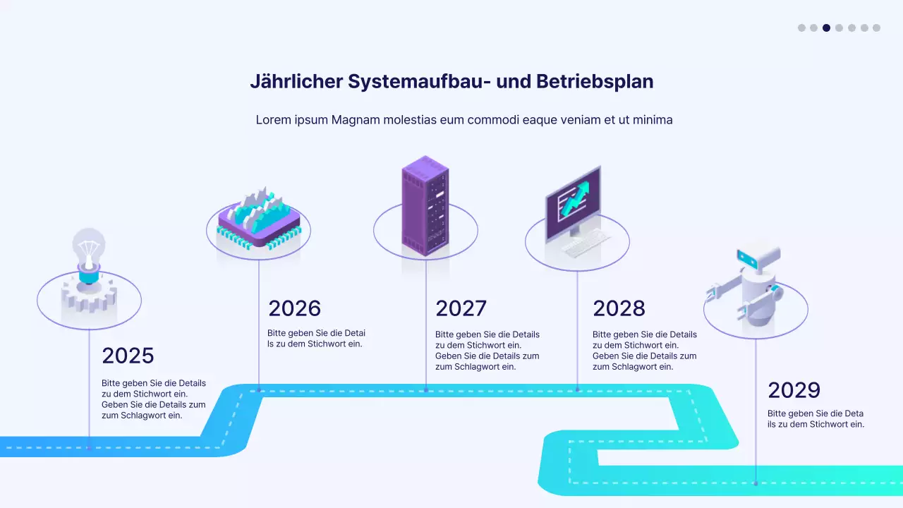 Blau und lila Gradient Symbol Zeitleiste