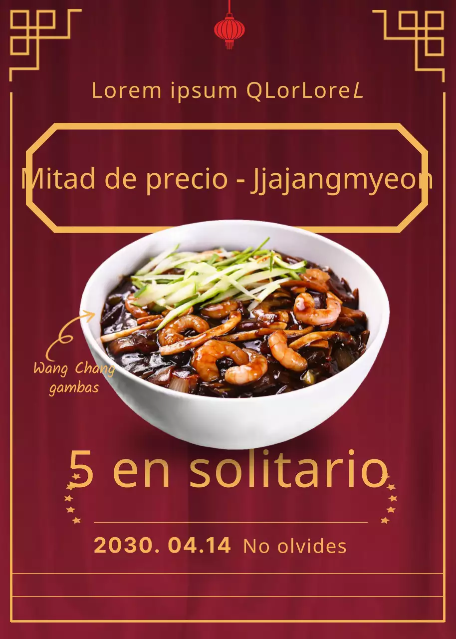 Fondo rojo Descuento Día Negro Jjajangmyeon (evento emergente)