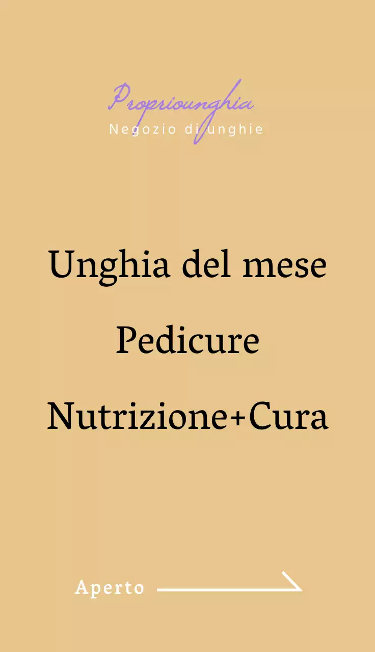 Promuovete un salone per unghie con un tocco di viola e bianco, scritto a mano.