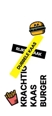 Hippe handgemaakte hamburgers in zwart en geel