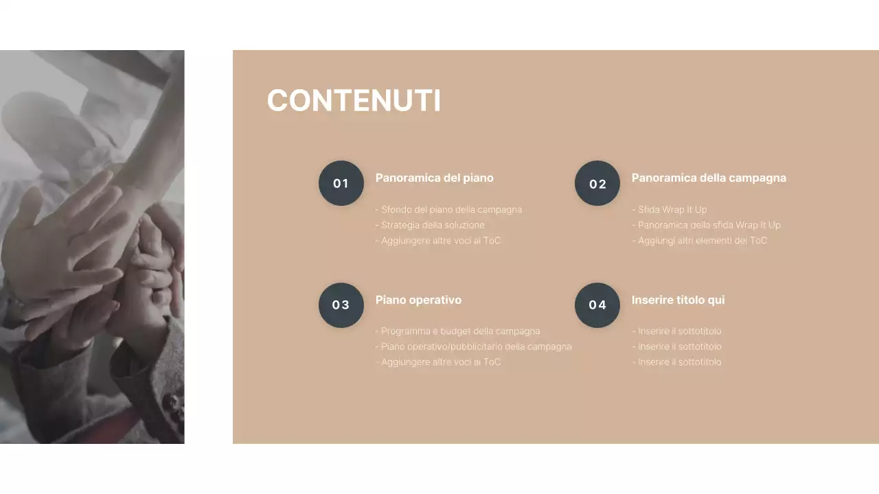 Presentazione di una campagna ambientale interna con toni verdi e rilassanti.