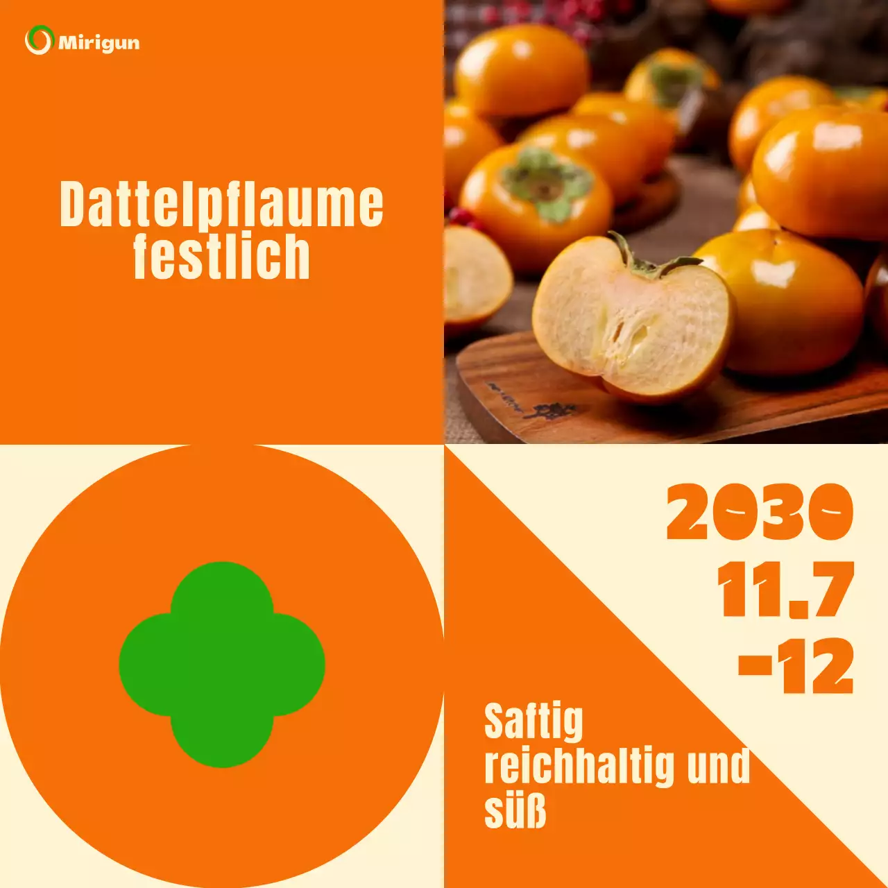 Werbung für Ahornfest-Veranstaltungen mit orangefarbenen Formen