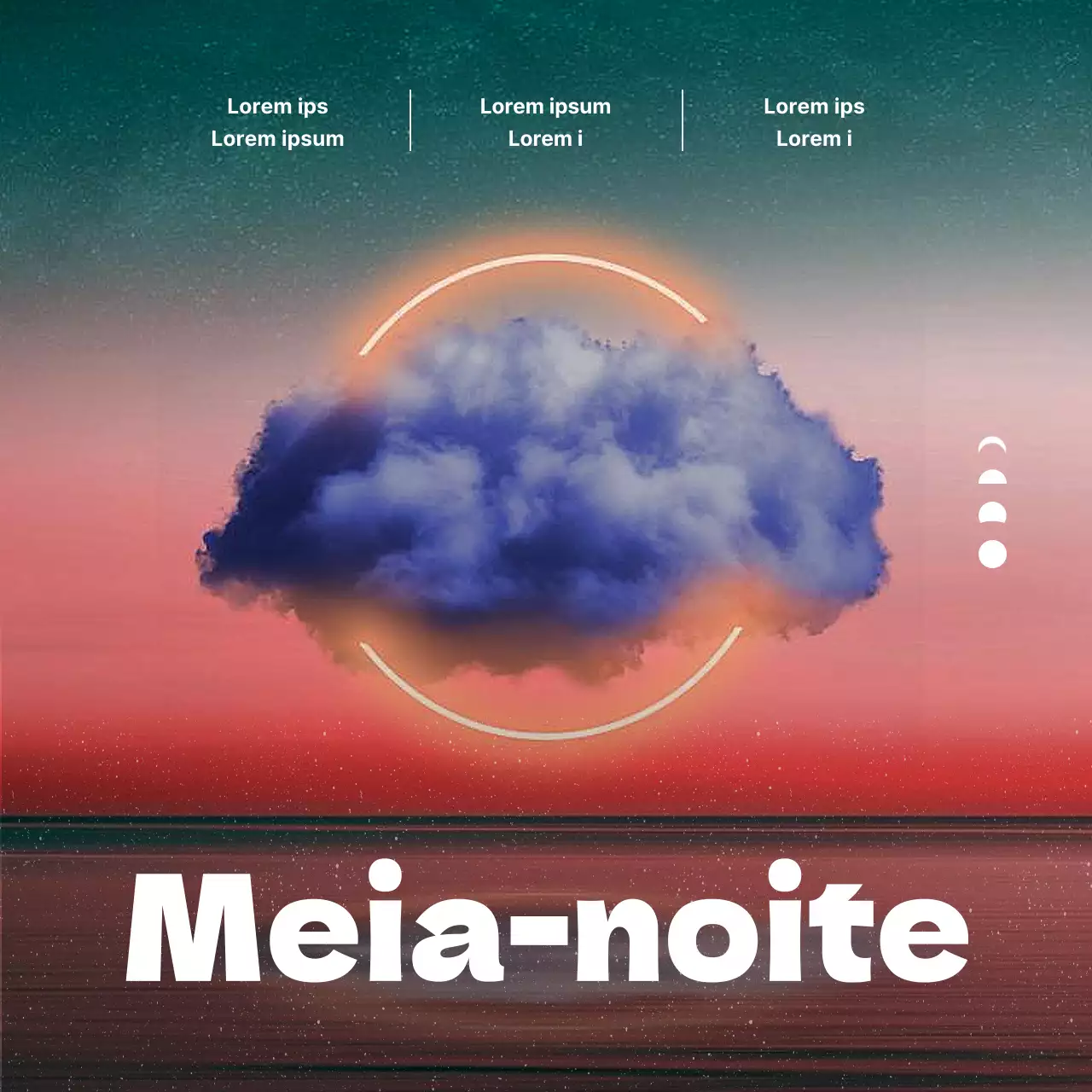 Anúncio de festival de música com fundo de céu gradiente verde e laranja
