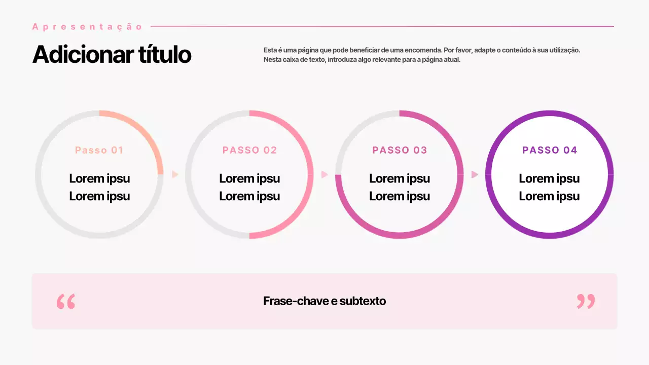 Gráfico de pizza com gradiente cor-de-rosa