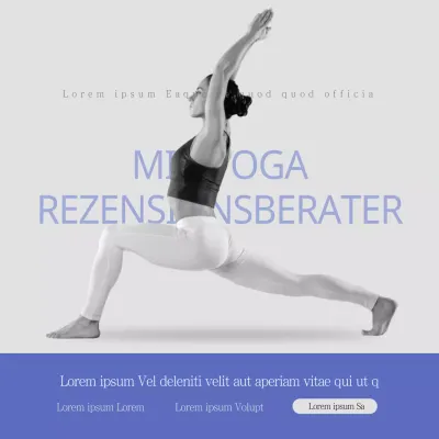 Graue und blaue, fotohervorgehobene Yoga-Einstellungen