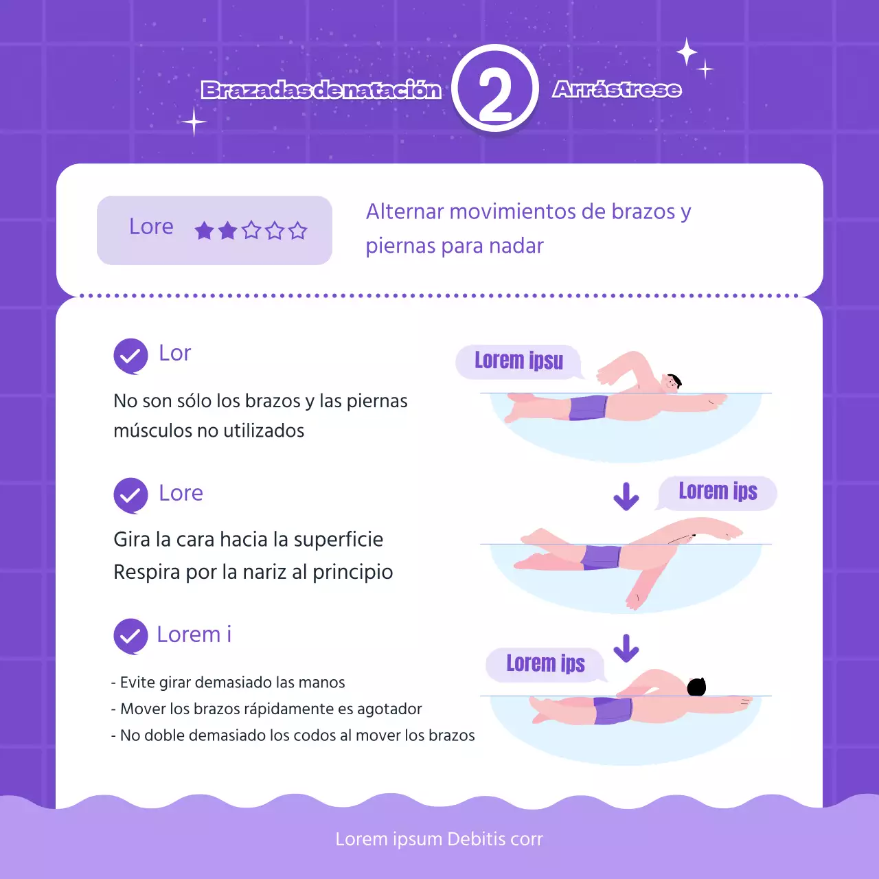 Azul Rosa Punto Ilustración de la A a la Z de Natación TarjetaNoticias