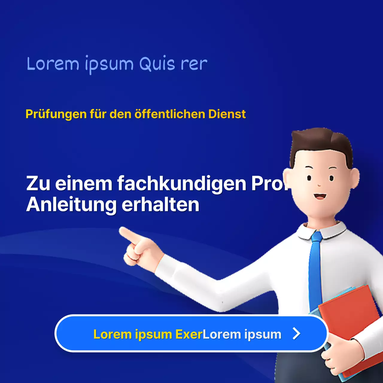 Förderung der Informationskonsultation zur Beamtenprüfung mit blauen und gelben Farbtönen