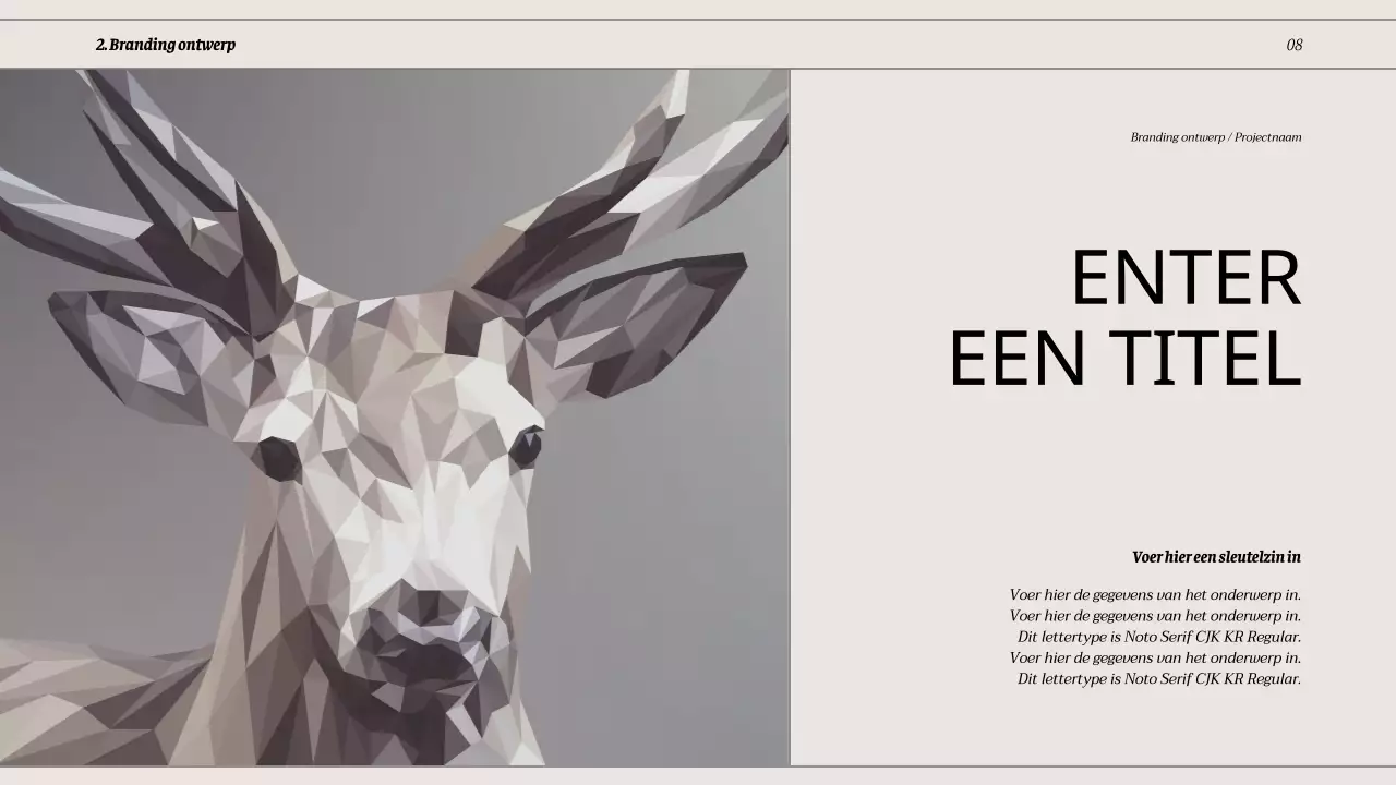 Strak gelijnde conceptportfolio in gebroken wit en zwart