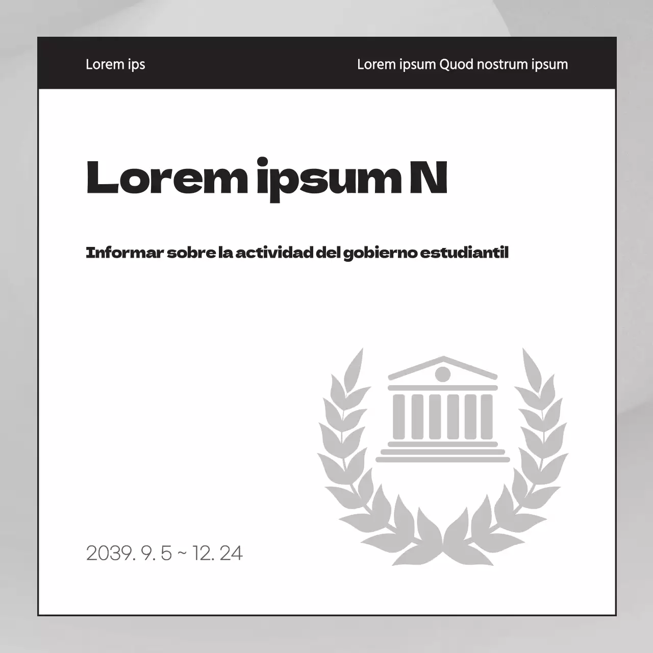 Un sencillo informe gris y negro sobre las actividades del sindicato de estudiantes