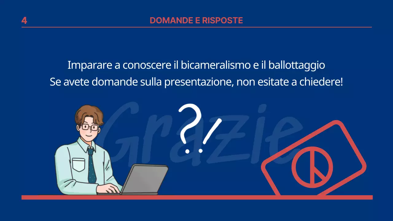 Presentazione a confronto delle elezioni presidenziali francesi con tema infografico blu e rosso