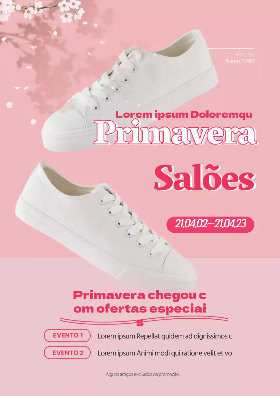 A fotografia cor-de-rosa destaca as ofertas de sapatos de primavera