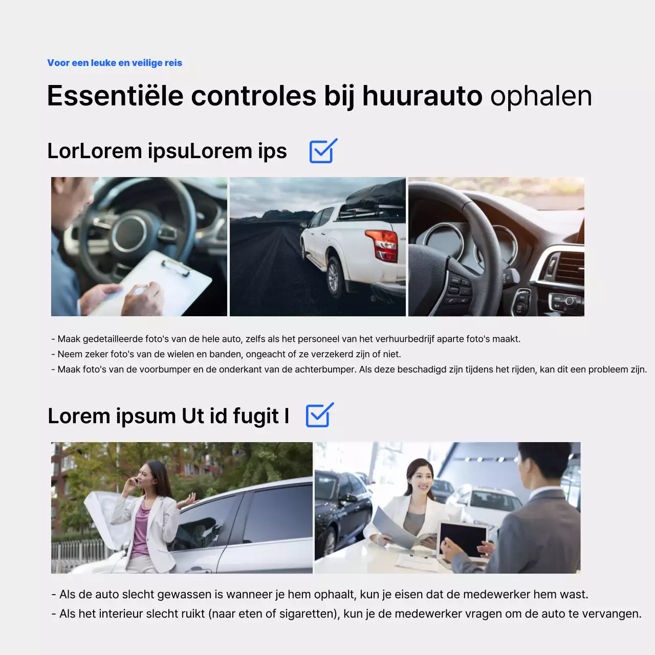 De blauwe en paarse autoverhuurkaartNieuws