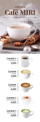 Braunes Foto Kaffee Cafe Menü Anzeige