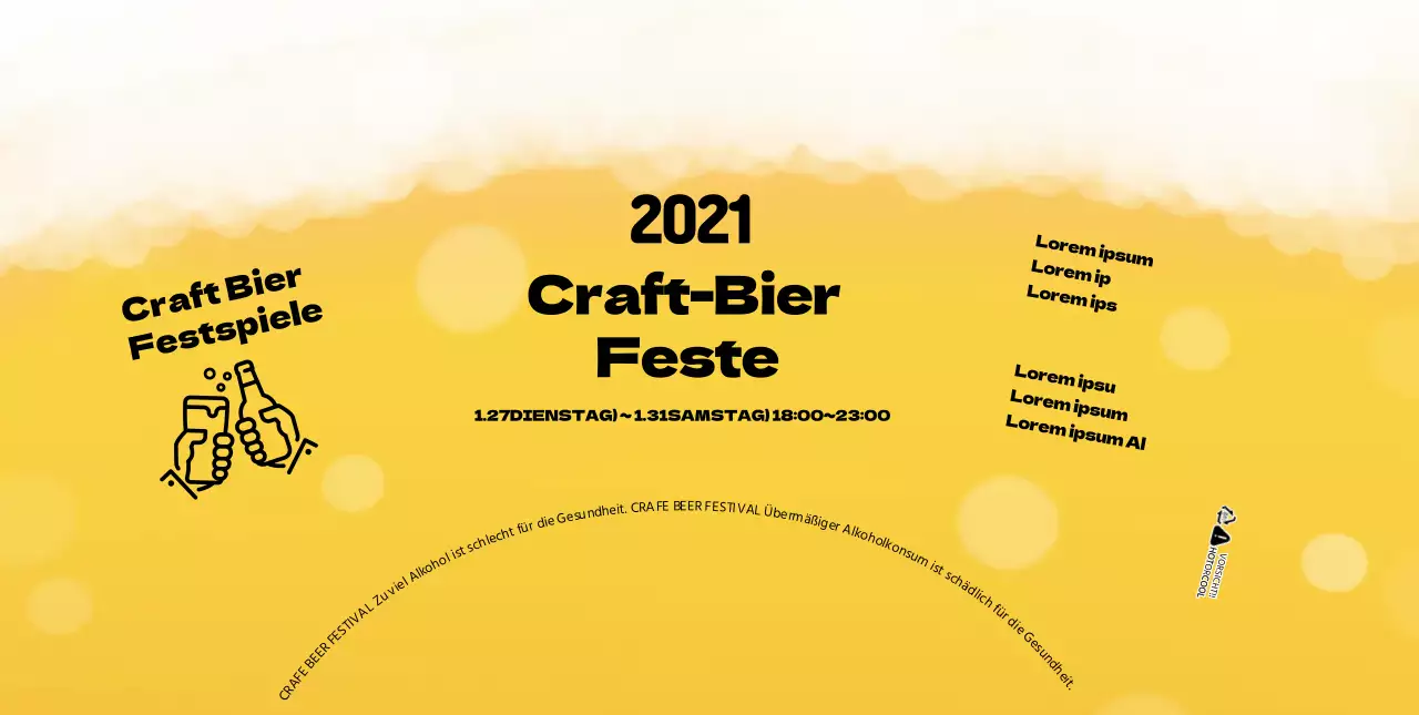 Gelber Schaum Illustration Craft Beer Festival