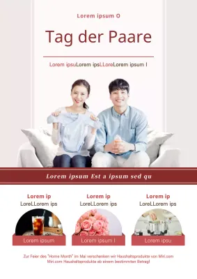 Eine hübsche Veranstaltung zum Tag des Paares in Rosa und Burgunderrot