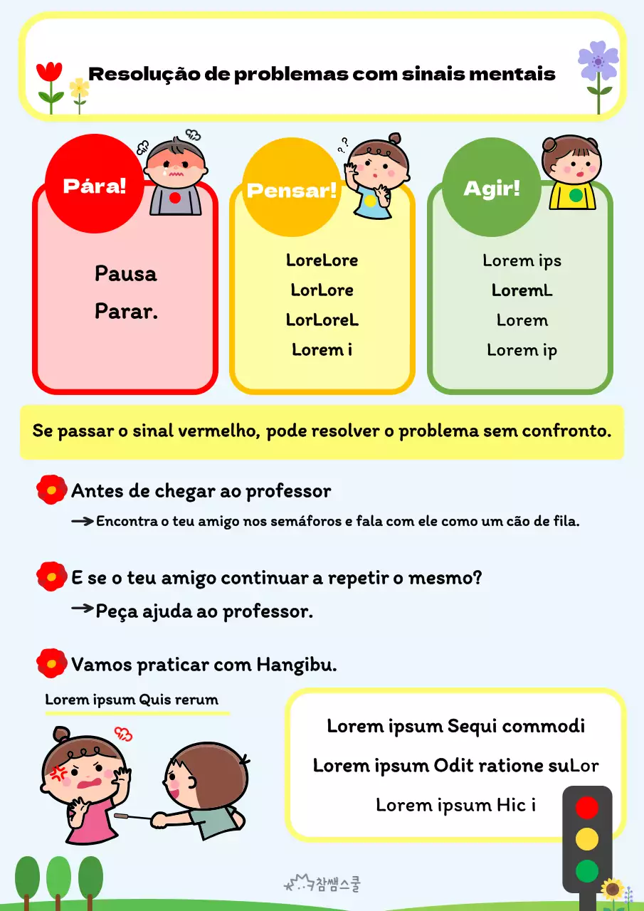 Folha de actividades para a escola primária Também há semáforos no coração
