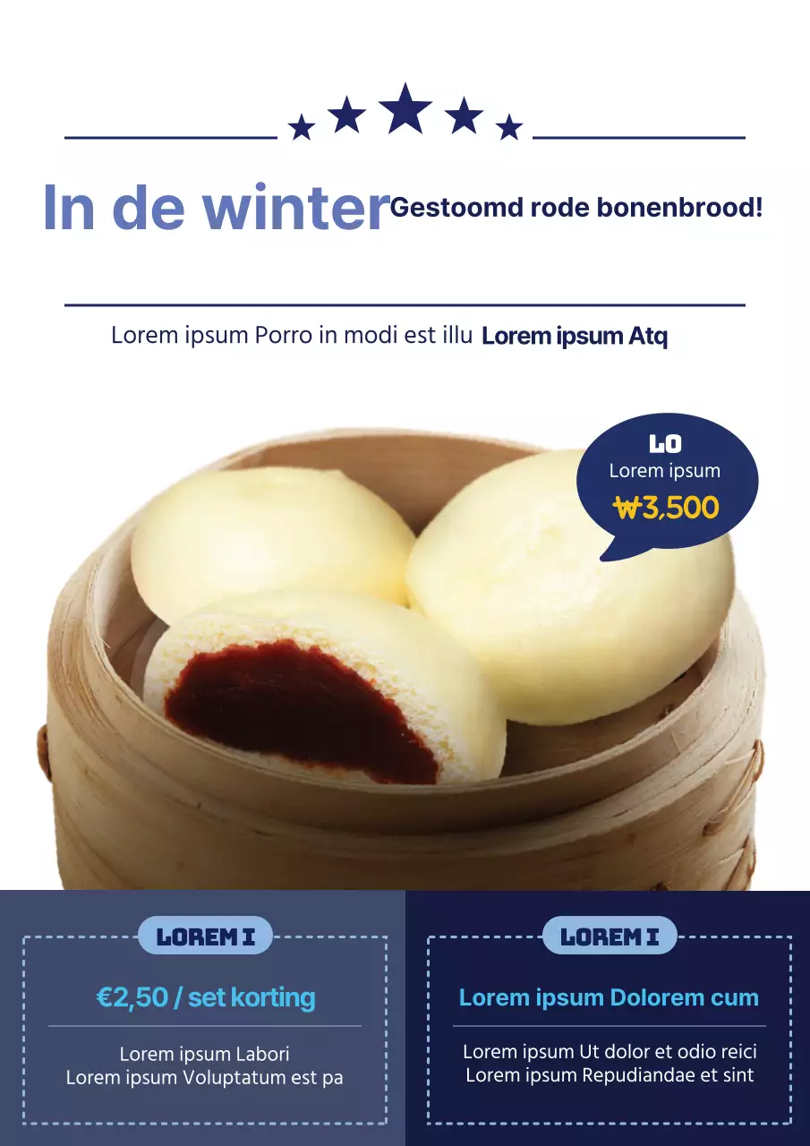 Blauw Gestoomd Broodje Evenement