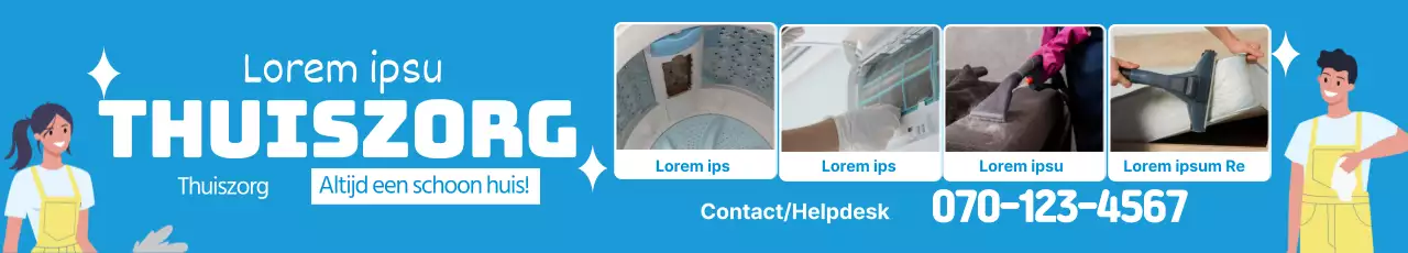 Promoot je thuiszorg schoonmaakdienst met een blauwe illustratie foto