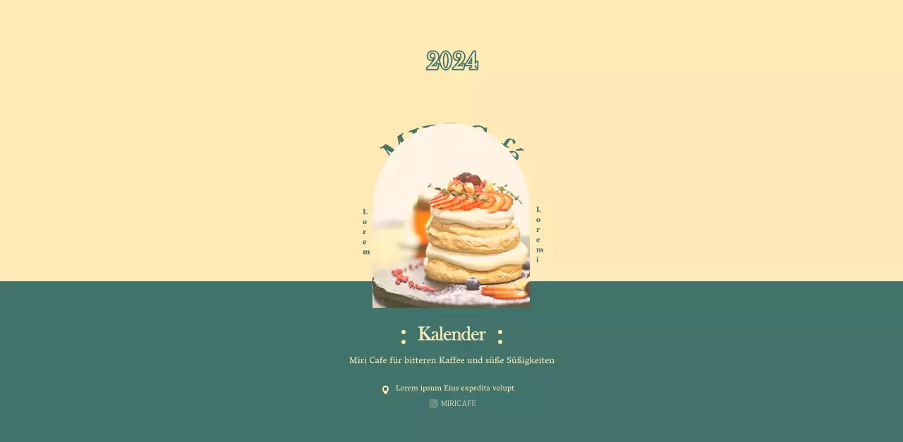 Cafe-Kalender mit Empfehlungen für das Getränk des Monats