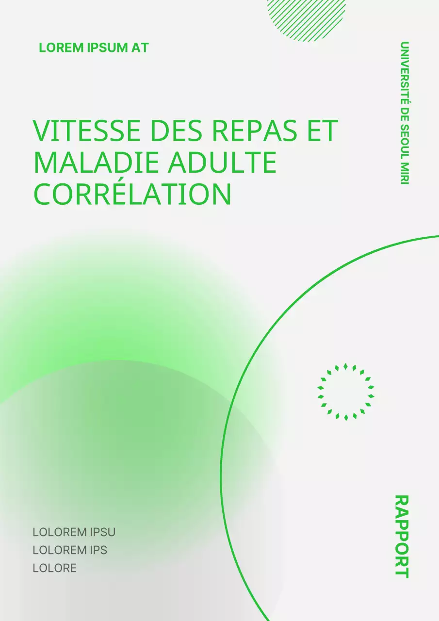 Couverture de rapport propre avec dégradé vert et formes géométriques