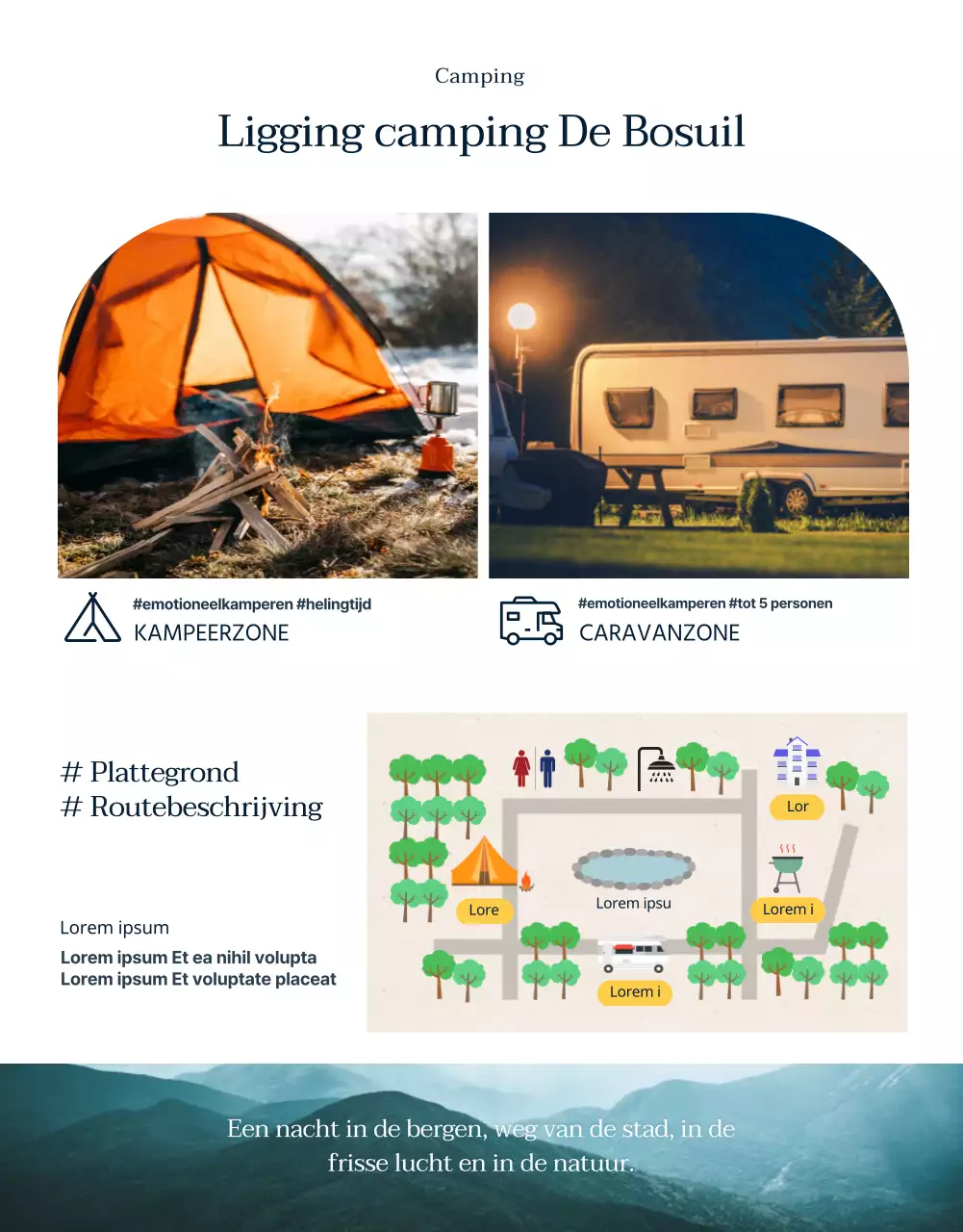 Marine en donker camping detailpagina