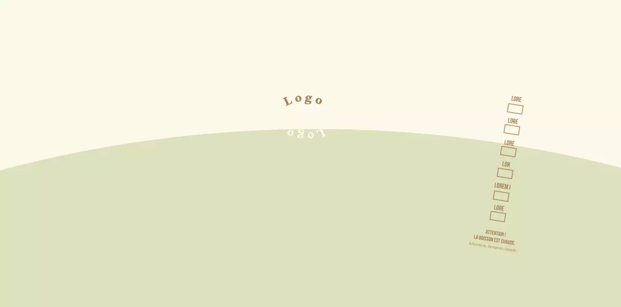 Logotype de concept simple en vert clair et jaune clair pour un café