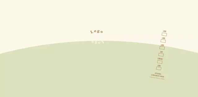 Logotype de concept simple en vert clair et jaune clair pour un café