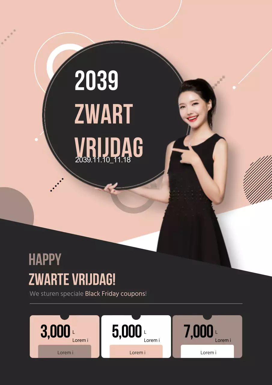 Promoot Black Friday-kortingen met roze en zwarte modellen en coupons