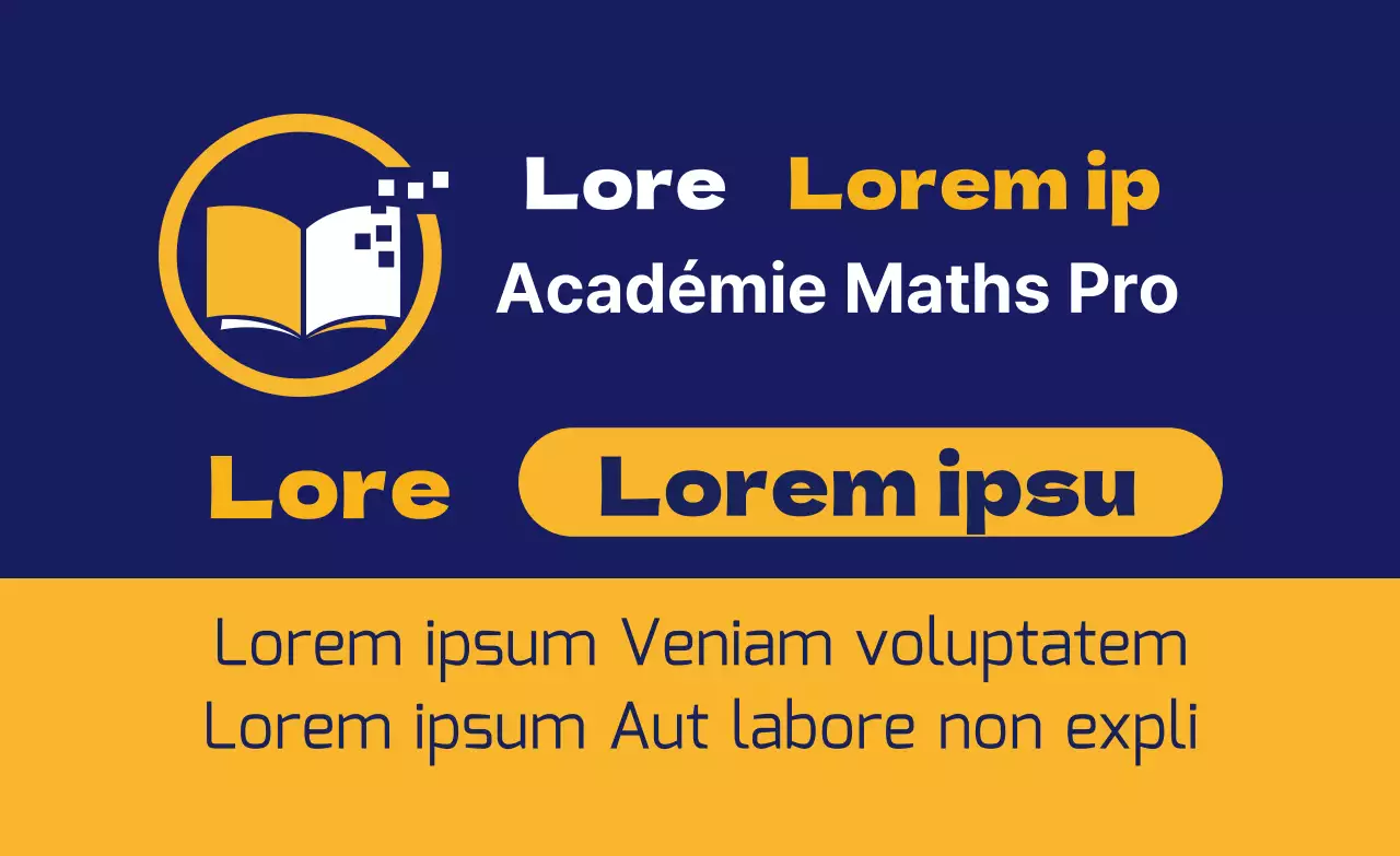 Faites la promotion de votre école de mathématiques avec un logo bleu marine-orange