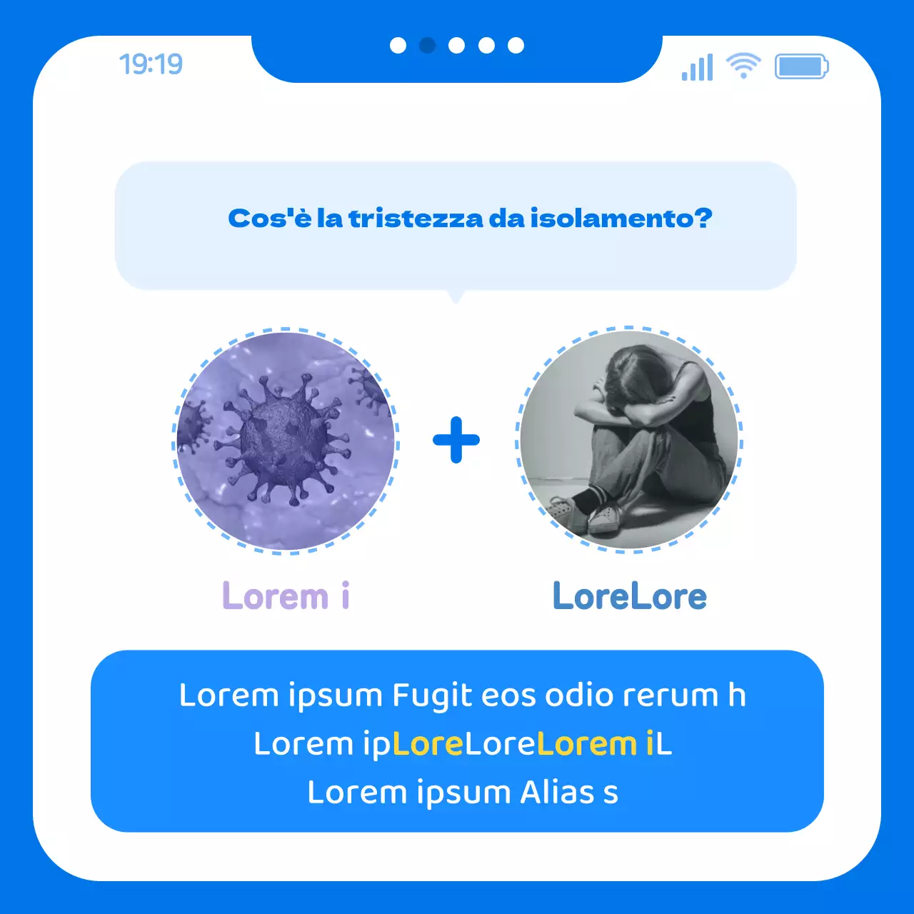 Corona Blue con tema chat blu