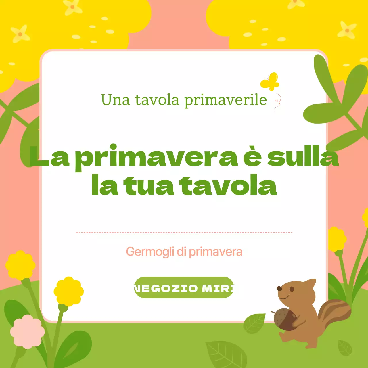 Fiori primaverili brillanti in tonalità chartreuse e rosa