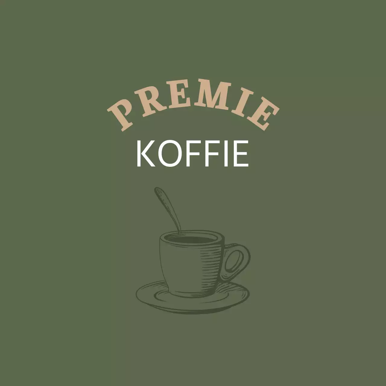 Groene illustratie vintage koffie café label