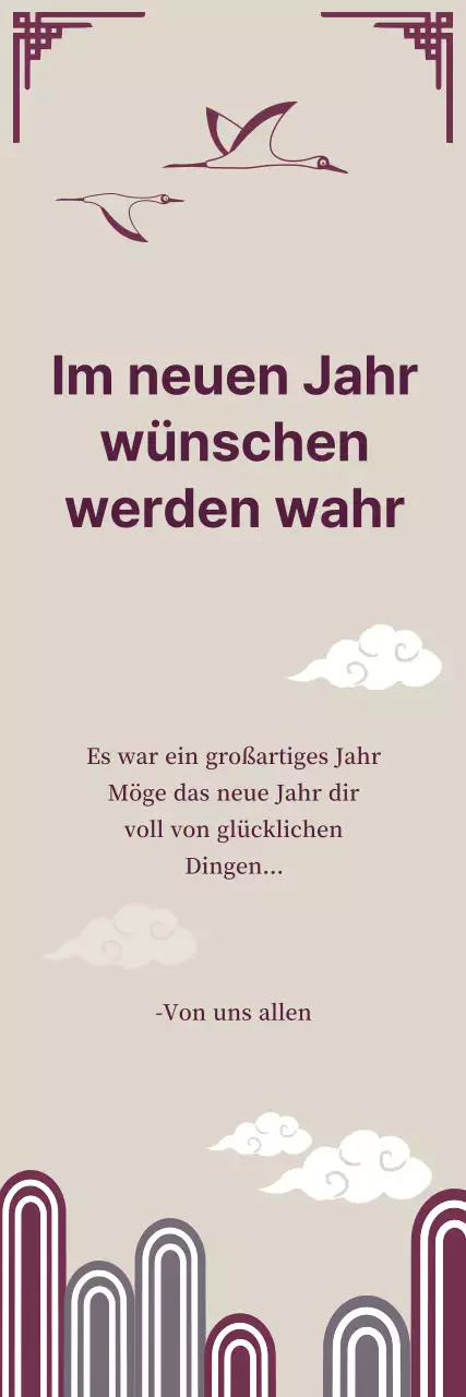 Lila-beige Illustration Neujahrsgrüße