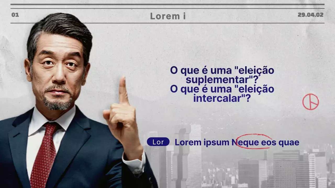 Conceito de jornal azul-marinho e cinzento para as eleições intercalares