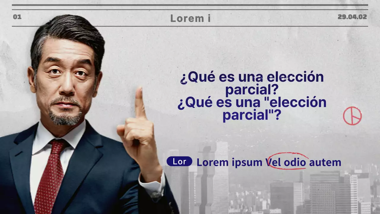 Concepto de periódico azul marino y gris para las elecciones parciales