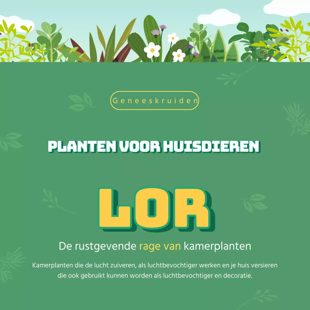 Groen geïllustreerde huisdiereninformatie