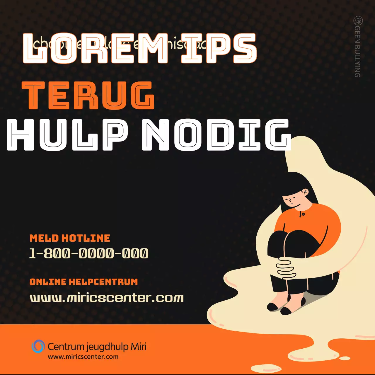 Bevordering van de uitroeiing van schoolgeweld in oranje